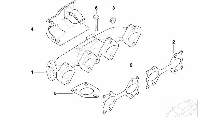 Metal Gasket for BMW E87, E46, E90, E91, E92, E93, E39, E60, E61, E38, E65, E66, E83, E53, E70, E71 (OEM 11627798177). Genuine BMW.