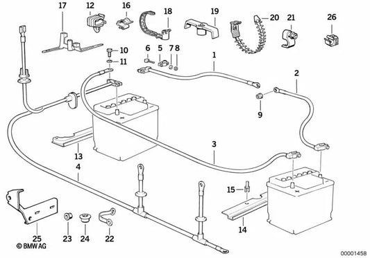 Positiver Batterieanschluss für BMW 8 E31 -Serie (OEM 12421724143). Original BMW