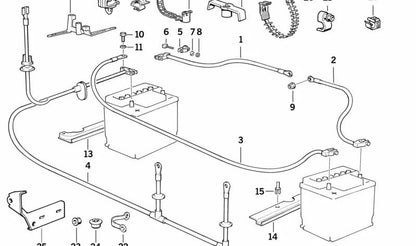 Cable de batería negativo OEM 12421737732 para BMW Serie 8 (E31). Original BMW.