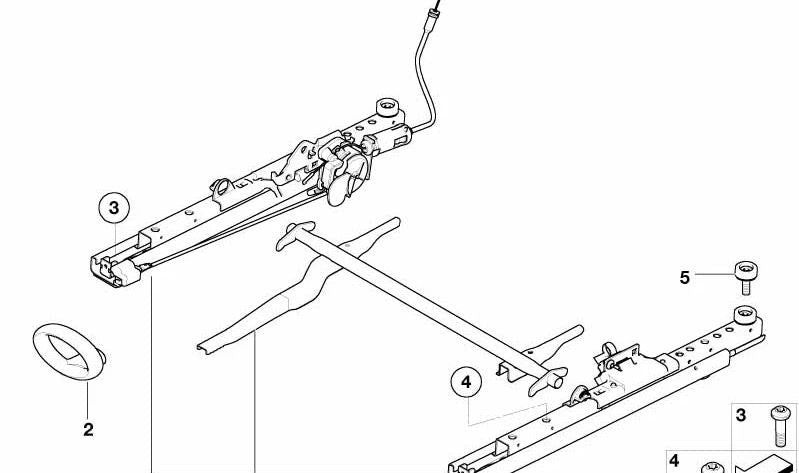 OEM linke Sitzschiene 52109152079 für MINI R50, R53, Cabrio R52. Originaler MINI.