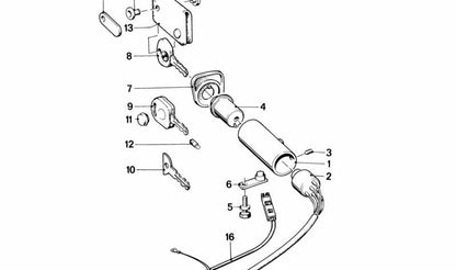 Interruptor de encendido para BMW E24 (OEM 61321372931). Original BMW