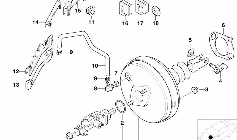 Cable grommet for BMW 5 Series E39 (OEM 34301164975). Original BMW