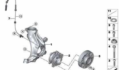 Mangueta delantera derecha OEM 31212284002 para BMW F87 (M2, M2 CS, M2 Competition), F80 (M3), F82/F83 (M4, M4 Cabrio). Recambio original BMW.