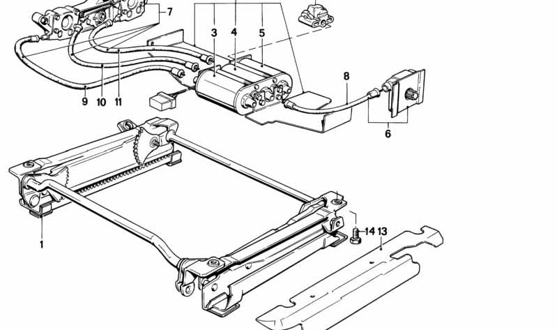 Eje ajuste longitudinal derecho OEM 52101889423 para BMW E28, E24, E23. Pieza original BMW para mecanismo de regulación del asiento eléctrico.