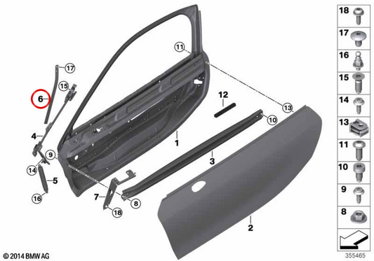 OM Rinforzo interno OEM 51007312673 per BMW I8 (I12). BMW originale.