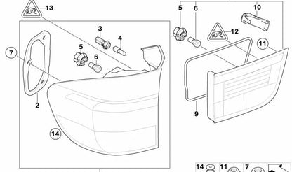 Portalámparas para BMW X5 E53, E70 (OEM 63216943037). Original BMW.