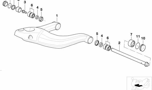 ARM Longitudinal Anodizado OEM 31427668636 Para motocicletas BMW R 1200 C, r 1200 cl. BMW Motorrad original.