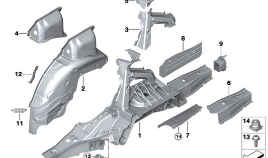 Extensão do canto inferior direito OEM 41009626518 para BMW G26 (Série 4 Gran Coupé). BMW original.