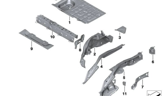 Larguero superior derecho OEM 41007402372 para MINI F55, F55 LCI, F65. Original MINI.