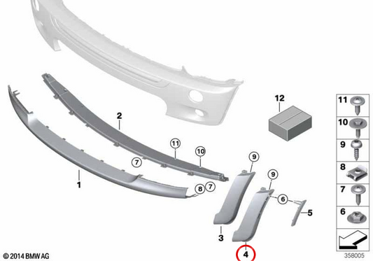 Spoiler droit noir OEM 51111479091 pour MINI R53 (09/2000 - 11/2006). MINI d'origine.
