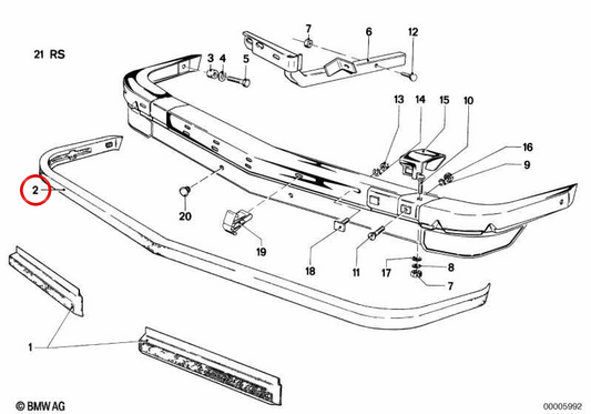 Vedação de borracha superior OEM 51111809725 para BMW E12. BMW genuíno.