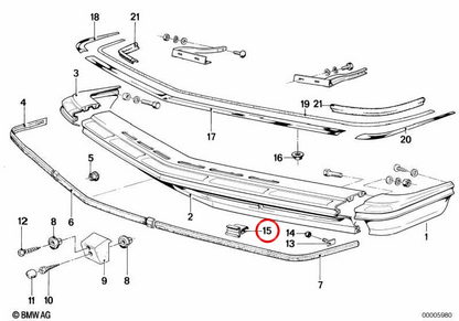 OEM MOLED GRADE 51111826894 per BMW E21, E12, E24. BMW originale.
