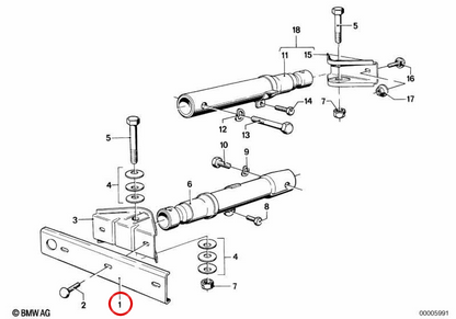 Supporto per shock di impatto frontale di rinforzo OEM 51111833192 per BMW E21, E12, E24. BMW originale.