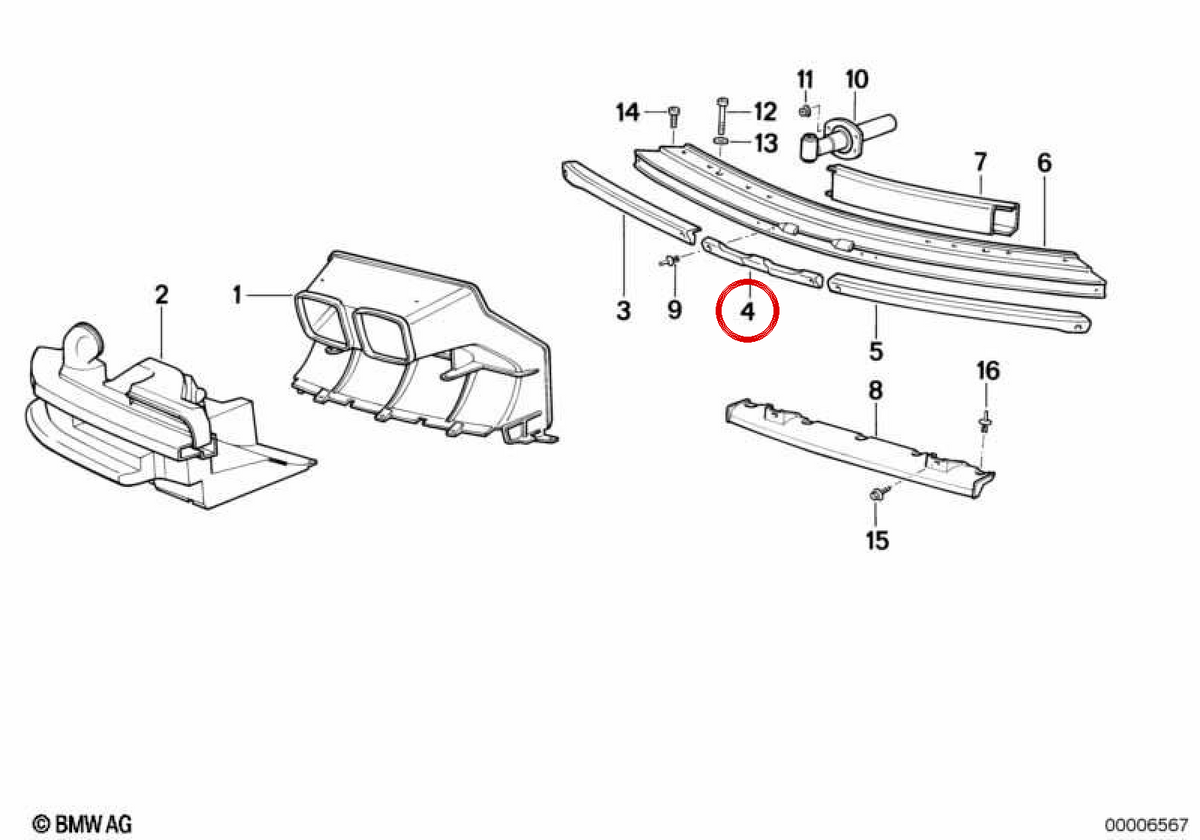 Intermediate adapter OEM 51111940737 for BMW E31. Original BMW.