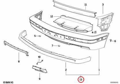 OEM 5111232452 front bumper mold for BMW E34. Original BMW.