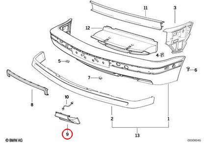 Left side cover OEM 51112232631 for BMW E34. Original BMW.