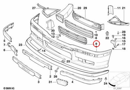Impression OEM moulé 51112233870 pour BMW E36. BMW d'origine.