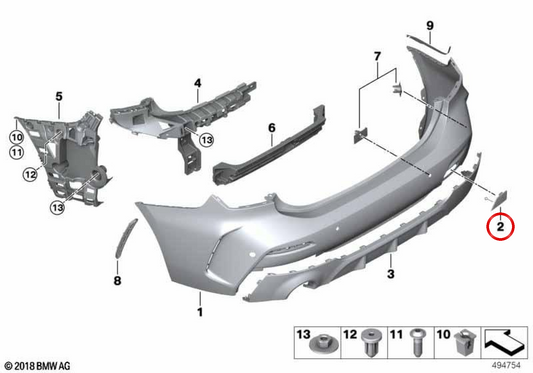 OEM -Print T -Dailer Deckel 51112469519 für BMW F52. Original BMW.