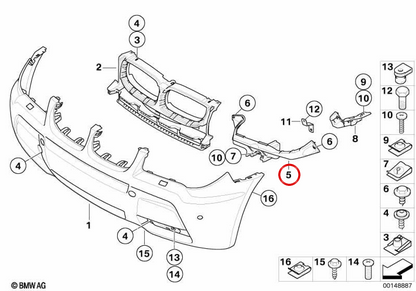 Supporto OEM Faro Right 51113414310 per BMW E83. BMW originale.