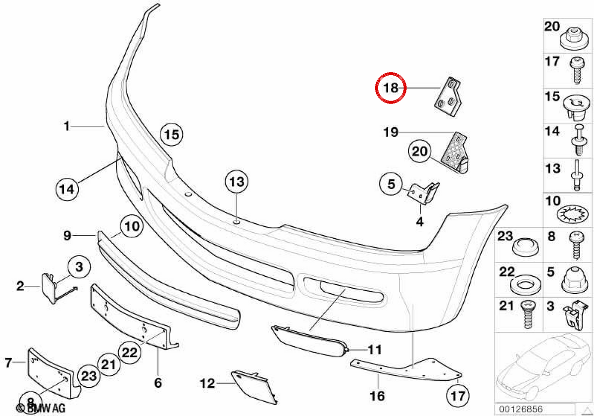 Supporto OEME a destra 51114590438 per BMW E36, Z3. BMW originale.