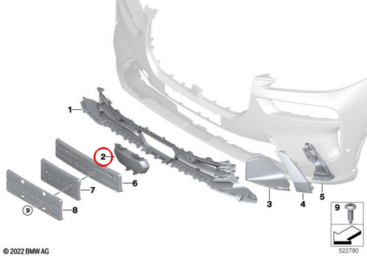 OEM ECROCHIELLE 51115A0AF30 pour BMW G05, G07. BMW d'origine.