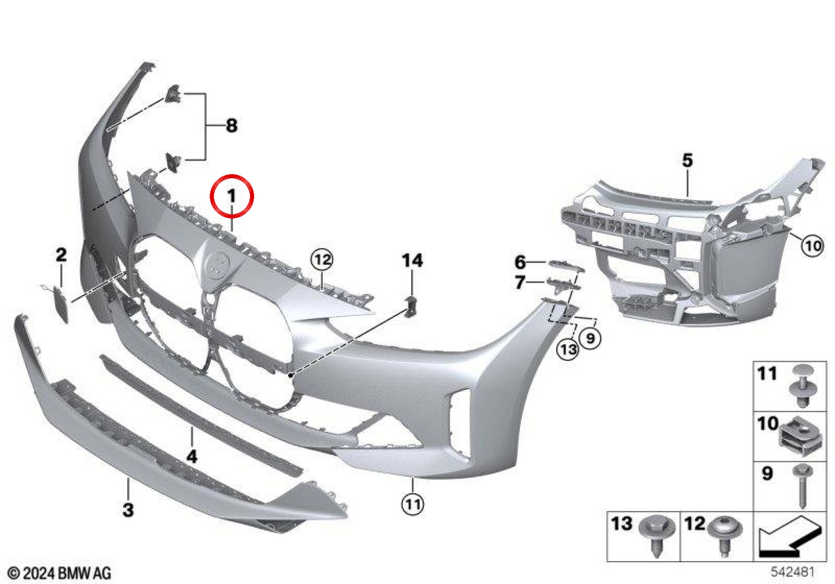 OEM 5115A0F330 Paramper anteriore per BMW G26. BMW originale.