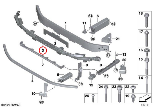 Amortecedor superior dianteiro OEM 51115A26CB0 para MINI Countryman U25, JCW Countryman ALL4... e muito mais. MINI originais.
