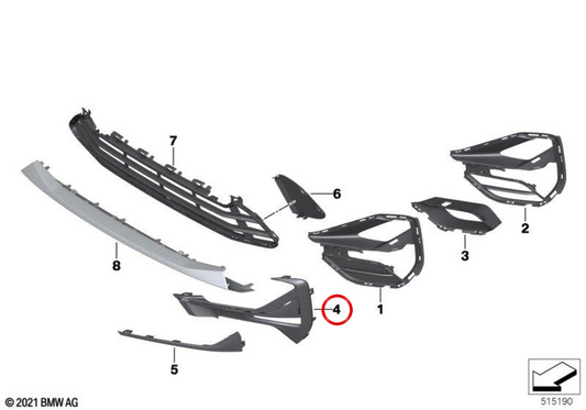 Le sinistra incoraggiano OM 5115A2D4D3 per BMW F48. BMW originale.