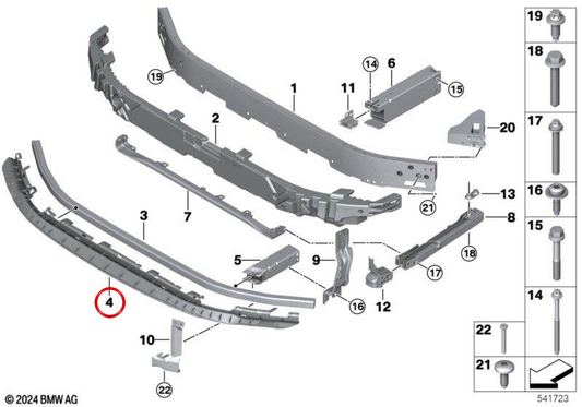 OEM 51115A52CA3 Unterer Stoßdämpfer für BMW 1er F70, 2er F74 Gran Coupé, 2er F78 Gran Coupé. Original BMW.