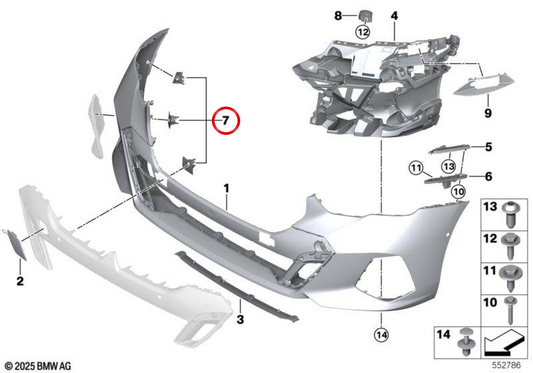 PDC/PMA OEM 5115A6A417 Supporto sensore per BMW G60, G61. BMW originale.