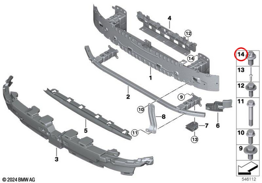 Vite esagonale OEM 51115A72583 per MINI Cooper J01, Aceman J05, JCW E... e altro ancora. MINI originale.