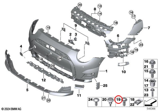 Vite ISA OEM 5115A77121 per Mini Cooper J01, Aceman J05 (anteriore, rivestimento). Mini originale.
