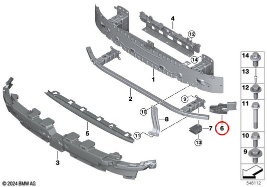Amortiguador exterior derecho OEM 51115A77280 para MINI J01 {Cooper E, SE, JCW} y MINI J05 {Aceman E}. Original MINI.