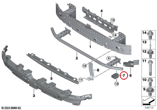 Amortiguador bordillo derecho OEM 51115A772E9 para MINI Cooper J01, Aceman J05. Original MINI.