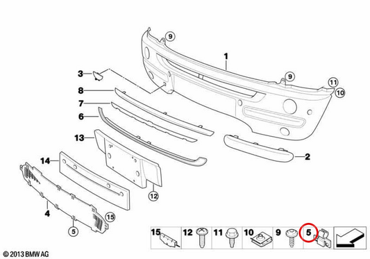 Soporte sensor de temperatura OEM 51117043435 para MINI R50 Cooper, One... y más. Original MINI.