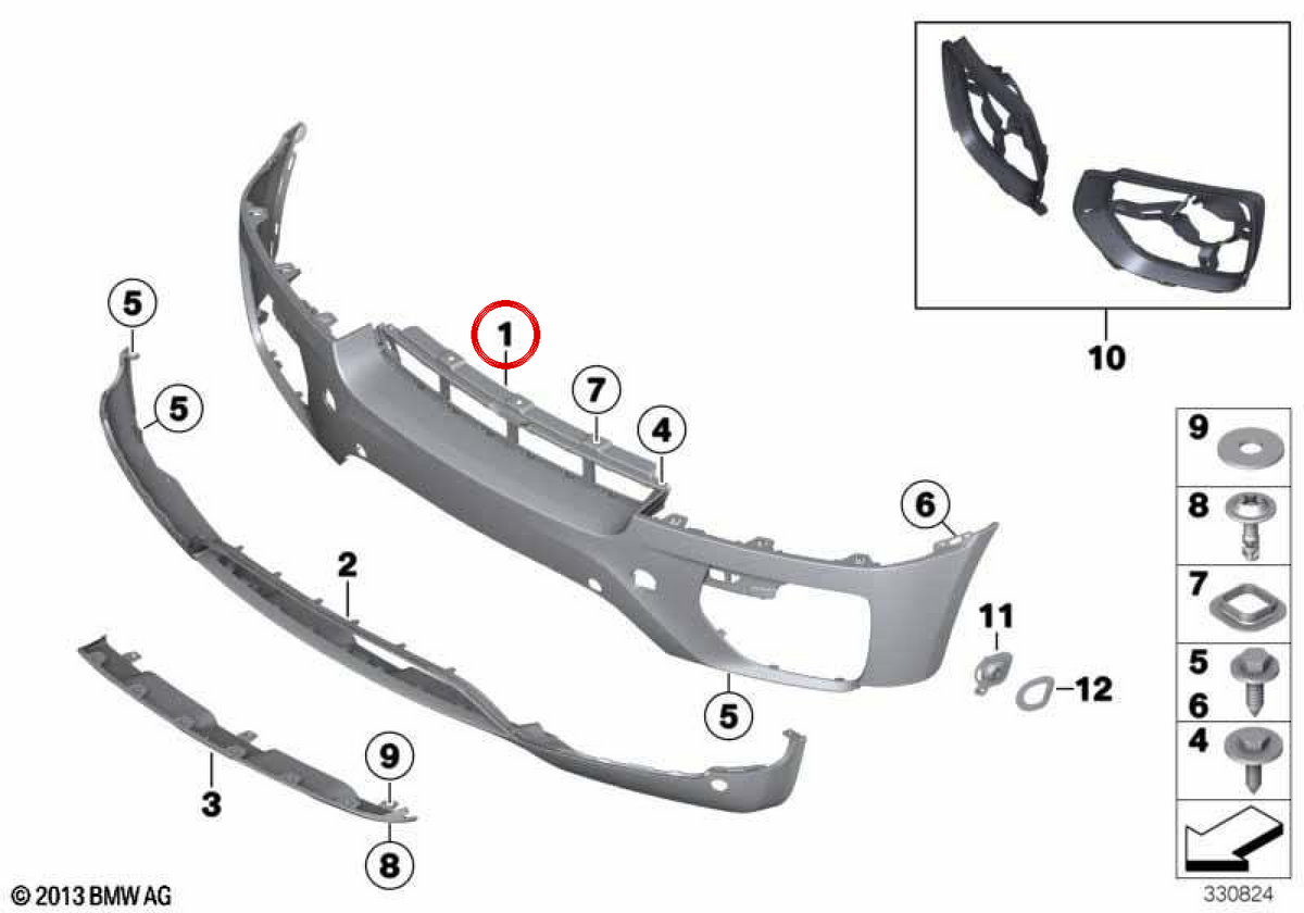 OEM 5117052398 Chalan avant d'impression pour BMW E71, E72. BMW d'origine.