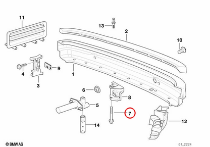 OEM 5117070198 VITE buttoni per BMW E36, E46, Z3. BMW originale.