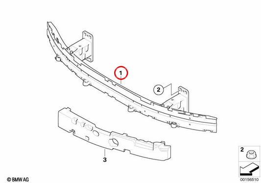 OEM 5117178080 Prise en charge du pare-chocs avant pour BMW E60 et E61. BMW d'origine.