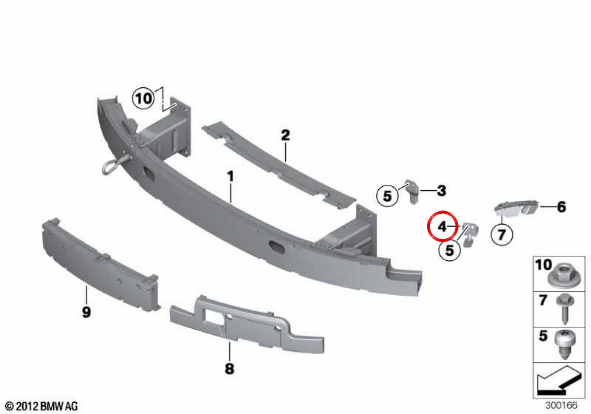Supporto esterno OEM 51117188401 per BMW E63 ed E64. BMW originale.