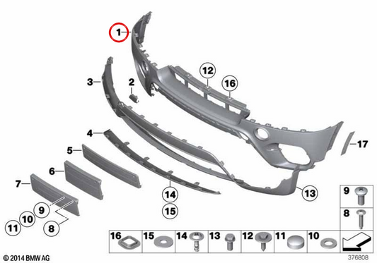 OEM 511722717 Printing front bumper for BMW E70. Original BMW.