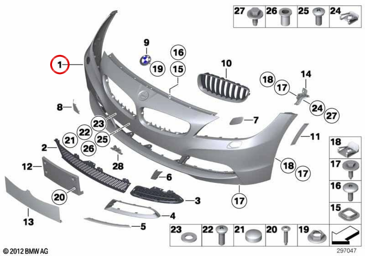 OEM 5117230956 BAMPER ANTERIORE DELLA BMW E89. BMW originale.