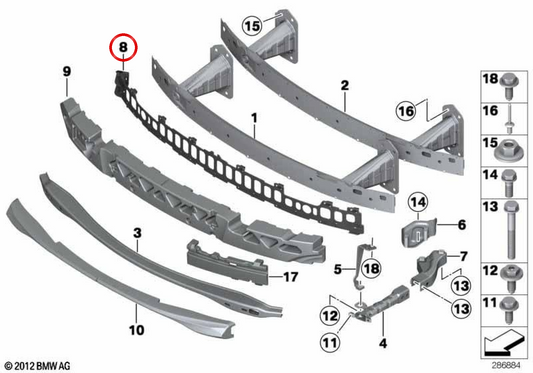 Supporto in fibra ottica OEM 51117263130 per BMW E82, E88. BMW originale.