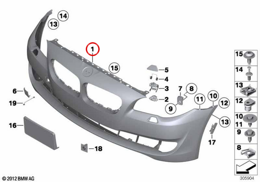 OEM 5117285965 pare-chocs avant pour BMW F10, F11. BMW d'origine.