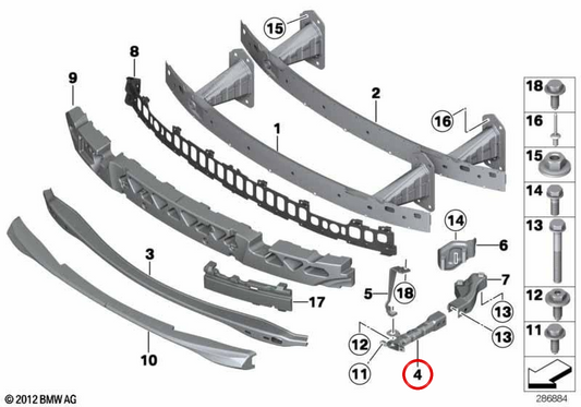 OEM 51172949333333 Assorbitore di impatto per BMW E82 ed E88. BMW originale.