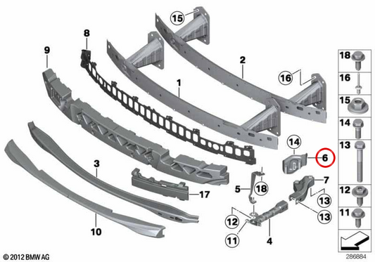 OEM 5117305034 Plaque d'adaptateur droit pour BMW E82, E88. BMW d'origine.