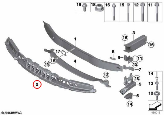 Absorbatteur avant OEM 51117322925 pour BMW F30, F31. BMW d'origine.