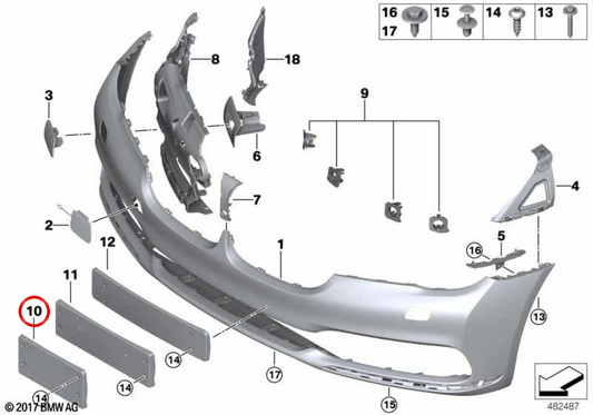OEM -Registrierungsunterstützung 51117373467 für BMW G11, G12. Original BMW.