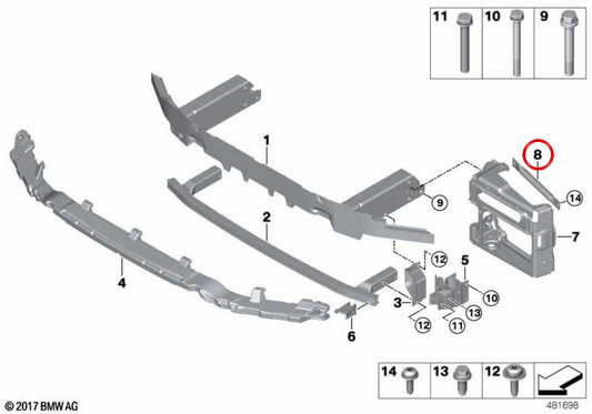 OEM Heckverstärkungsstange 51117399963 für BMW G01, G08, F97, G45, G02, F98. Original BMW.