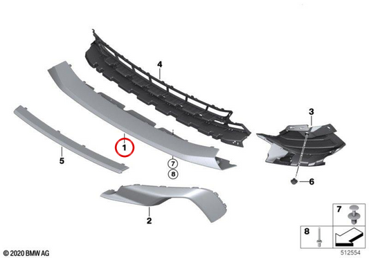 Embellient Lower front bumper OEM 51117474416 for BMW Z4 G29 (SDRive20i, SDRive30i) Compatible. Original BMW.