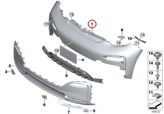 Paragolpes delantero imprimado OEM 51117484507 para BMW i3 (I01). Original BMW.
